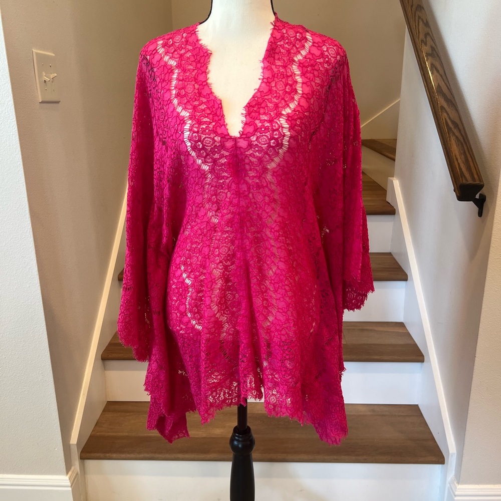 Pink Lace Swim Cover-Up or Tunic
